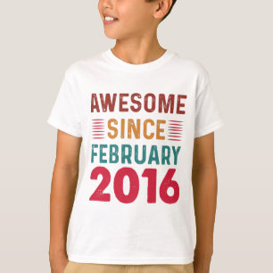 Erstaunlich seit Februar 2016 Vintage Geburtstag T-Shirt