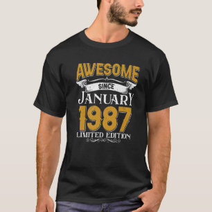 Erstaunlich seit Januar 1987 Vintage 35. Geburtsta T-Shirt
