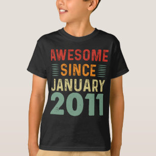 Erstaunlich seit Januar 2011 Vintage Geburtstag T-Shirt