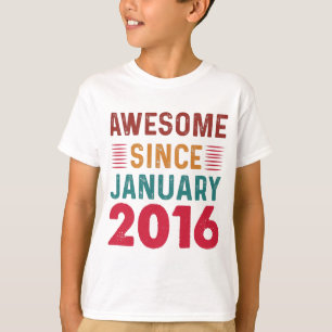 Erstaunlich seit Januar 2016 Vintage Geburtstag T-Shirt