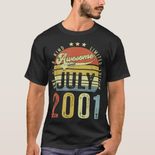 Erstaunlich seit Juli 2001 Vintage 21. Geburtstag T-Shirt