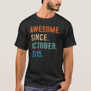 Erstaunlich seit Oktober 2015 7. Geburtstag 7 Jahr T-Shirt