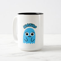 "ERSTAUNLICH" Süße blaue Geist-Keramiktasse