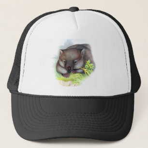 Erstaunlich süßes australisches Tier Wombat vintag Truckerkappe
