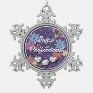 Erstaunlich und lustig Blumen Bunco Beruflich Schneeflocken Zinn-Ornament