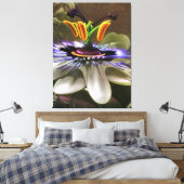 Erstaunliche Abstrakte Kunst einer Passion-Blume Leinwanddruck (Insitu (Schlafzimmer))