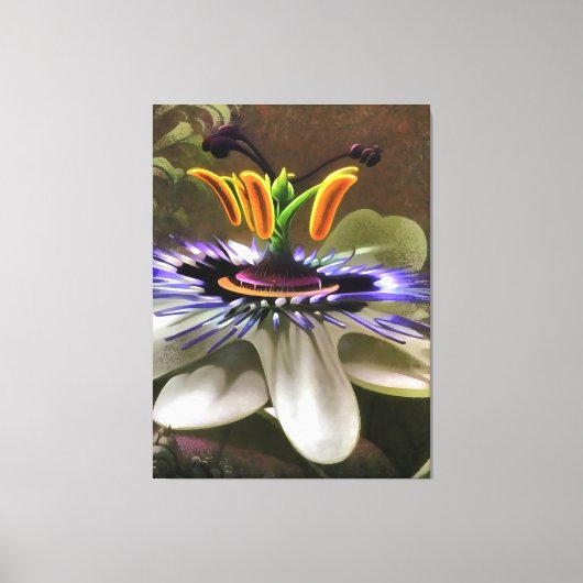 Erstaunliche Abstrakte Kunst einer Passion-Blume Leinwanddruck (Vorderseite)