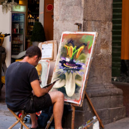 Erstaunliche Abstrakte Kunst einer Passion-Blume Poster