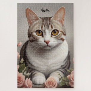 Erstaunliche American Shorthair Katze mit zarter R Puzzle