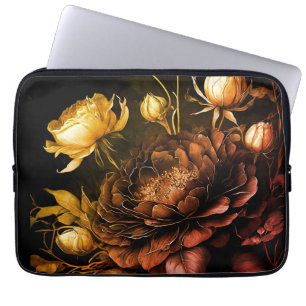 Erstaunliche Anordnung Rost Akzent Vintage Blumen Laptopschutzhülle