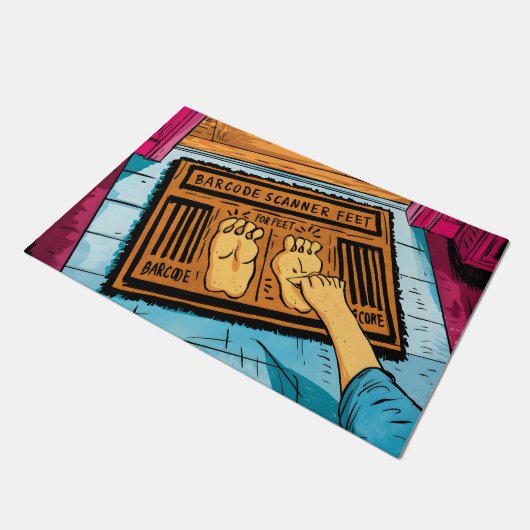 Erstaunliche Barcode Design Funny Barcode Feet Fußmatte (Schrägansicht)