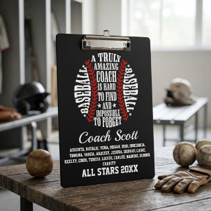 Erstaunliche Baseball-Trainer-Typografie-Mannschaf Klemmbrett
