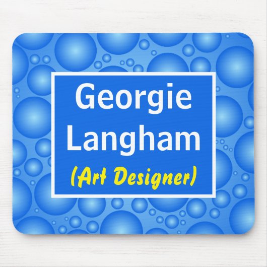 Erstaunliche Blasen-Effekt-Namensschild Mousepad (Vorne)