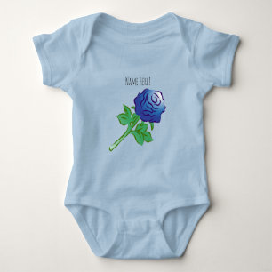 Erstaunliche Blaue Rose Baby Strampler