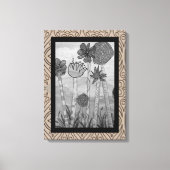 Erstaunliche Blume und Stiele schwarz-weiß Leinwanddruck (Vorderseite)