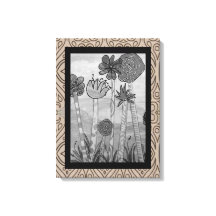 Erstaunliche Blume und Stiele schwarz-weiß