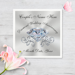 Erstaunliche Diamantene Hochzeitsservietten in 3 G Serviette