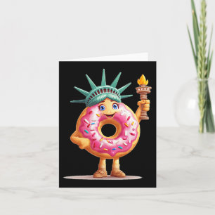 Erstaunliche Donut Mit Statue Der Freiheit Für Jun Karte