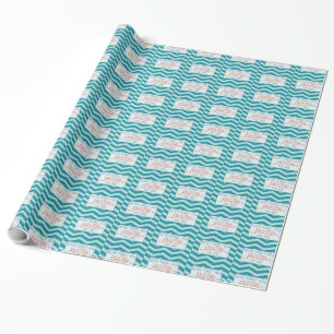 Erstaunliche Ermutigung mit Teal Chevron Streifen Geschenkpapier