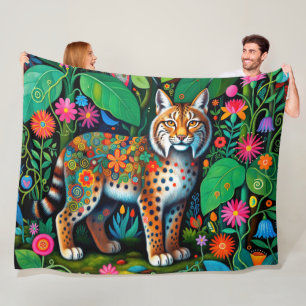 Erstaunliche Feen-Luchs-Bobcat-Tier Fleecedecke