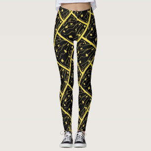 Erstaunliche gelbe Universum-Abstrakt-Druck-Leggin Leggings