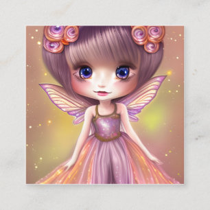 Erstaunliche Glitter-Textur Seiden-Magie Chibi-Fee Telefonnummerkarte