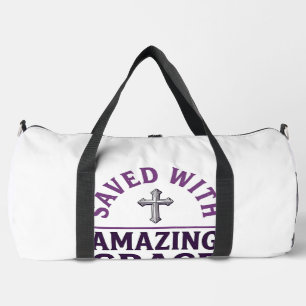 Erstaunliche Gnade Christliches Kreuz Vintage Duffle Bag