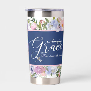 Erstaunliche Gnade floral personalisiert Thermobecher