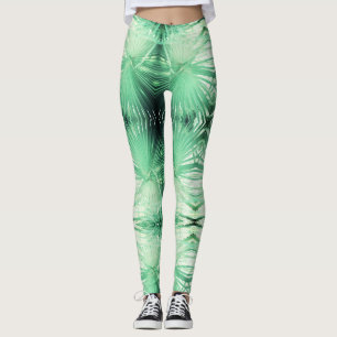 Erstaunliche hellgrüne Palmbaum-Blatt-Leggings Leggings