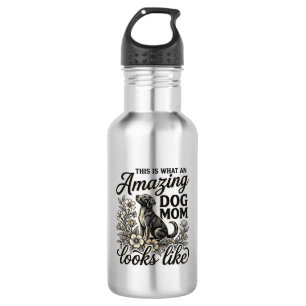Erstaunliche Hundemutter Vintage Floral Hundeliebh Edelstahlflasche