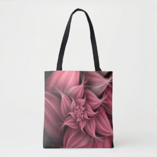 Erstaunliche Korallen-Rosa-Blumen-Fraktal Tasche