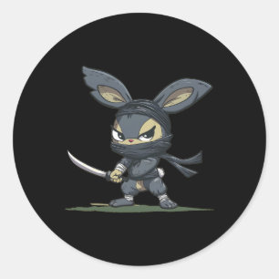 Erstaunliche Ninja-Hasen-Grafik für ein cooles Abe Runder Aufkleber