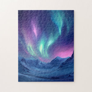 Erstaunliche Nordlichter-Nacht Himmel schön Puzzle