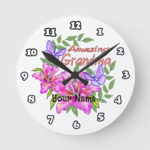 Erstaunliche Oma Runde Wanduhr