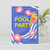 Erstaunliche Pool-Party Einladung (Stehend Vorderseite)