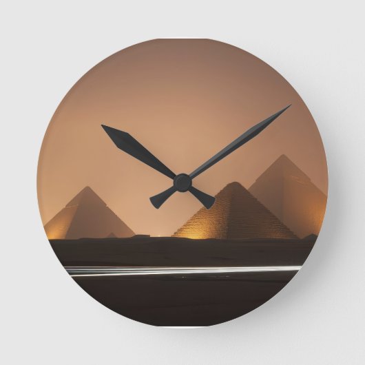 Erstaunliche Pyramiden Runde Wanduhr (Vorderseite)