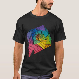 Erstaunliche Regenbogen-Spiral-Geometrie-Kunstdesi T-Shirt