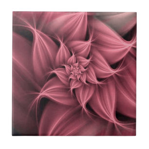 Erstaunliche rosa Blumenfraktal Fliese