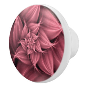 Erstaunliche rosa Blumenfraktal Keramikknauf