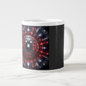 Erstaunliche rote/schwarze karierte Mandelbrot-Ste Jumbo-Tasse (Vorderseite Rechts)
