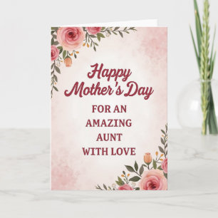 Erstaunliche Tante Blush Rose Karte