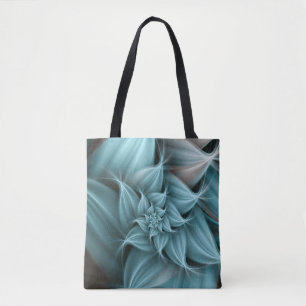 Erstaunliche Türkisfarbene Blumen-Fraktal Tasche