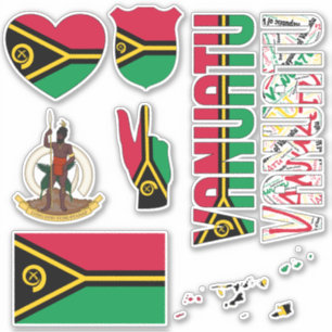 Erstaunliche Vanuatu formt nationale Symbole Aufkleber