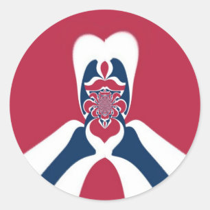 Erstaunlicher abstrakter E.T. Kunstdruck Runder Aufkleber