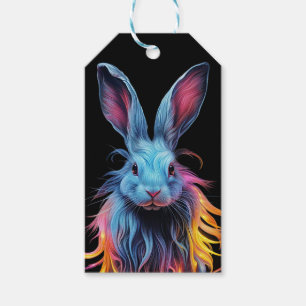Erstaunlicher blauer Hase in Flammen  Geschenkanhänger