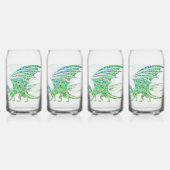 Erstaunlicher grüner Mosaikdrache Dosenglas (Hinten)
