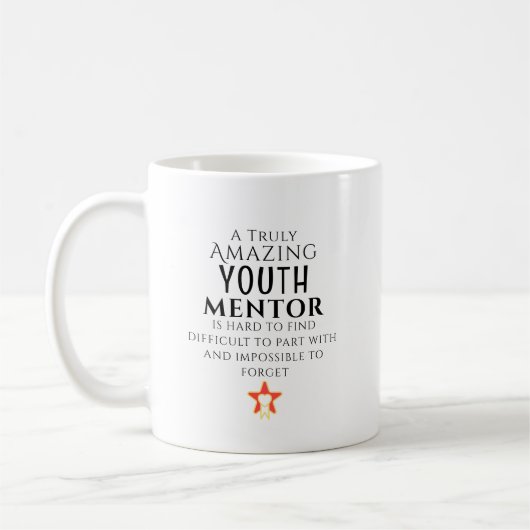 Erstaunlicher Jugendmentor schwer zu finden Person Kaffeetasse (Links)