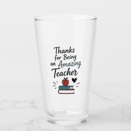 Erstaunlicher Lehrer Danke  Glas (Vorderseite)