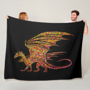 Erstaunlicher Mosaik-Drache  Fleecedecke