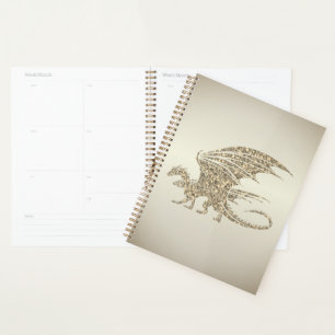 Erstaunlicher Mosaik-Drache Golden Planer
